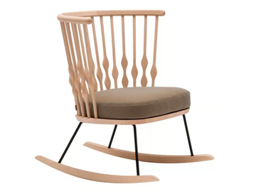 NUB BU1455 - Rocking beech easy chair with integrated cushion by Andreu World - view 2
